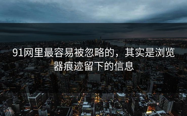 91网里最容易被忽略的，其实是浏览器痕迹留下的信息