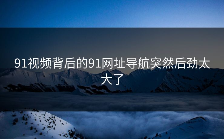 91视频背后的91网址导航突然后劲太大了